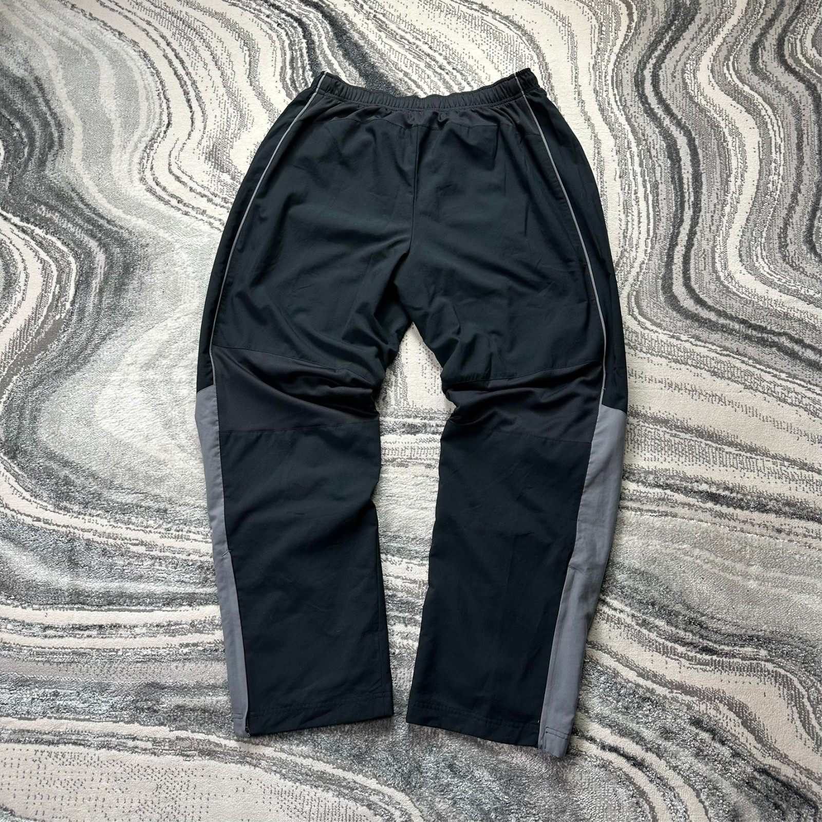 Vintage Nike 2000's Y2K Black Grey Shell Baggy Oversized Sz XL Tracksuit Bottoms image 8