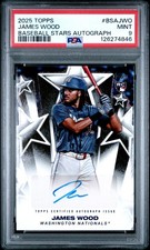 2025 TOPPS BASEBALL STARS AUTO #BSAJWO JAMES WOOD ROOKIE RC PSA 9