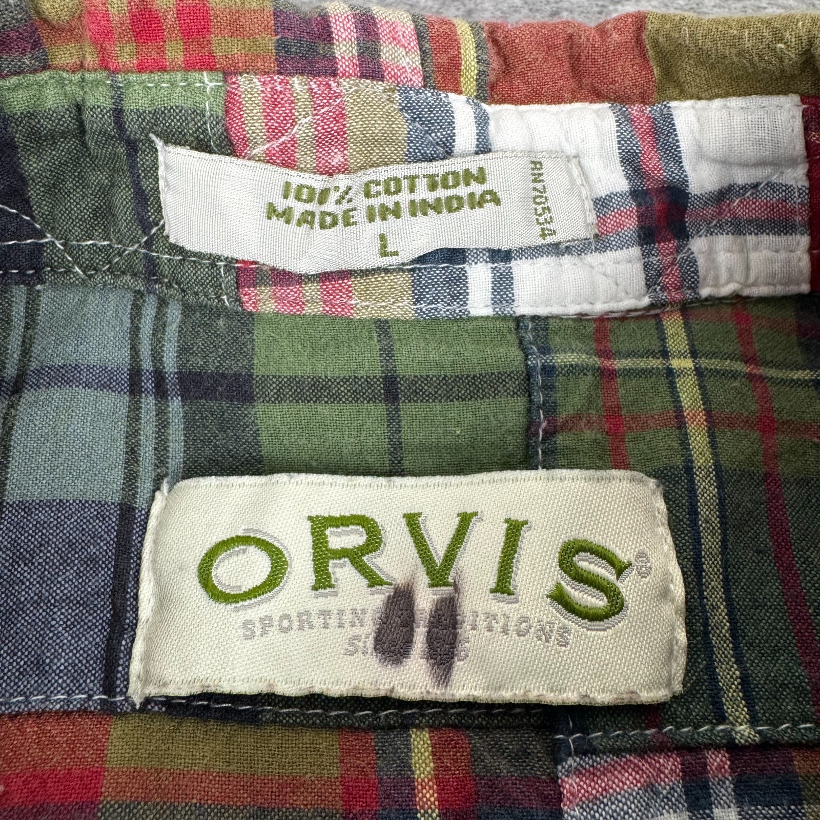 Vintage Orvis Madras Patchwork Button Down Shirt … - image 5