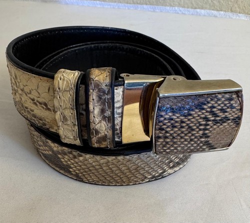 Vintage Diamond "PYTHON SNAKESKIN" Belt 45" Long 1' Wide Custom Made.