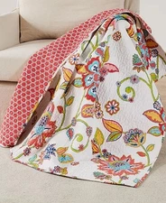 Levtex Clementine Spring Reversible Quilted Throw, 50" x 60