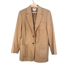 Talbots Camel Hair Blazer Women's 10 Classic Tan Wool Tailored Jacket Career