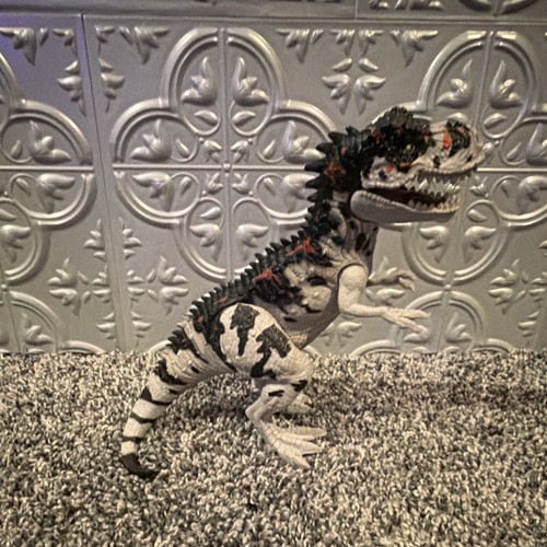 Black White Orange Dinosaur Toy Figure 6 Inch Tall 6 Inch Long