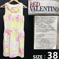 RED VALENTINO Japan tag sleeveless frill knee-length dress yellow floral 38 / M