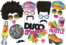 Medoore 70's Photo Booth Props, 1970s Disco Throwback Party Multicolored