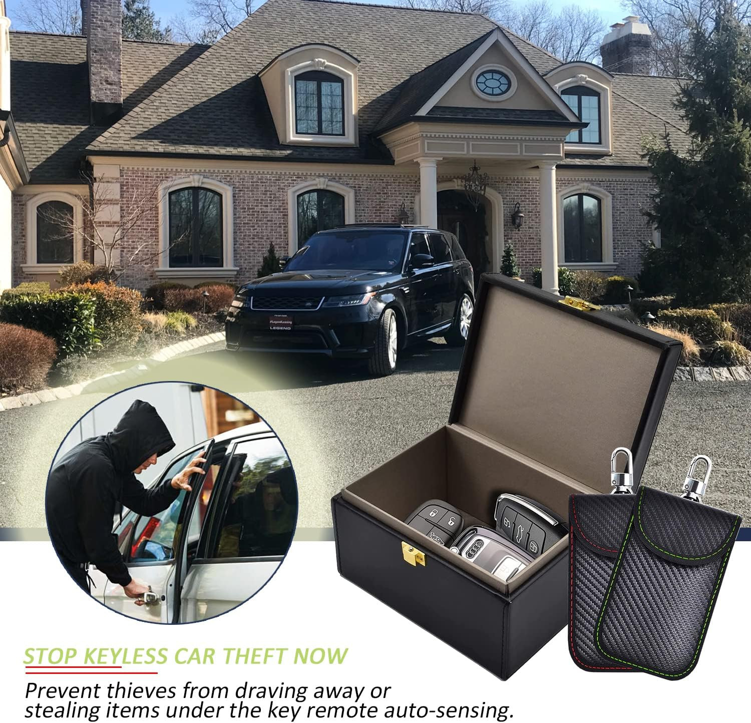 Faraday Box & 2 Pack Faraday Bag for Key Fob Protector, Faraday Cage Key Fob Sig