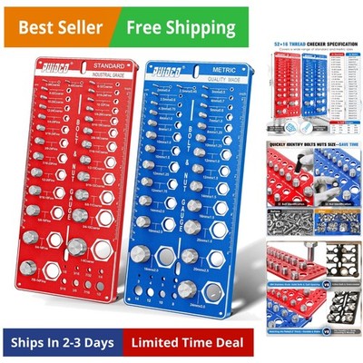 68 Nut and Bolt Thread Checker Standard and Metric, Screw Size and Thread Gau...