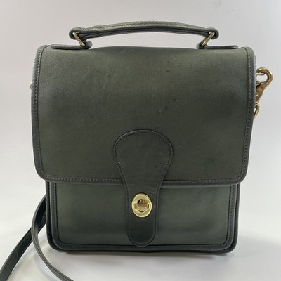 VTG Coach Station Bag 5130 USA Bottle Green Leather Top Handle