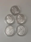Lot of 5 Mint State Morgans w/ Capsules 1879-S, 1881-S, 1882-S, 1890 P, & 1921-P