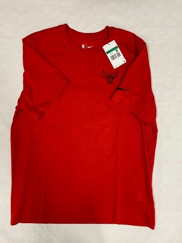T-Shirt Nike NBA Chicago Bulls Logo Homme XL Rouge Dri-FIT Basketball Officiel