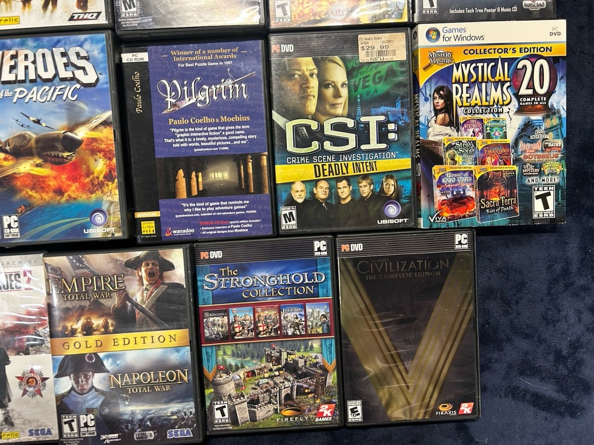 Lot Of 17 Various Vintage PC CD ROM Computer Video Games Good