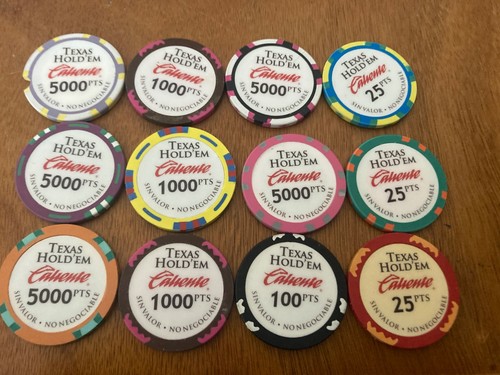 12 Texas Hold'em Caliente Poker CASINO CHIPS SinValo Fantasy Casino CHIPS