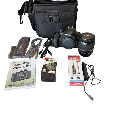 Canon EOS Rebel XS 1000D Digital Camera EF-S 18-55mm Lens Bag Extras
