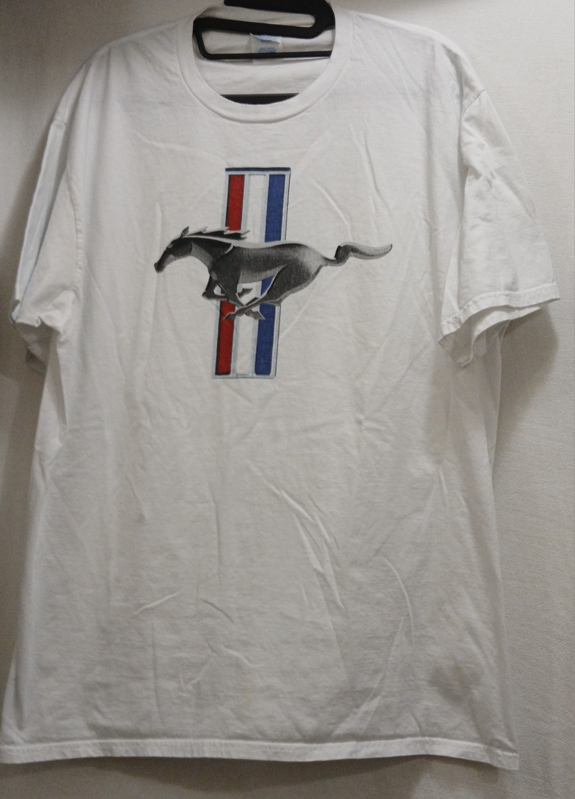 T shirt Ford Mustang Ford Pony logo tribar Ford Motors bianca stampa grafica nota XL