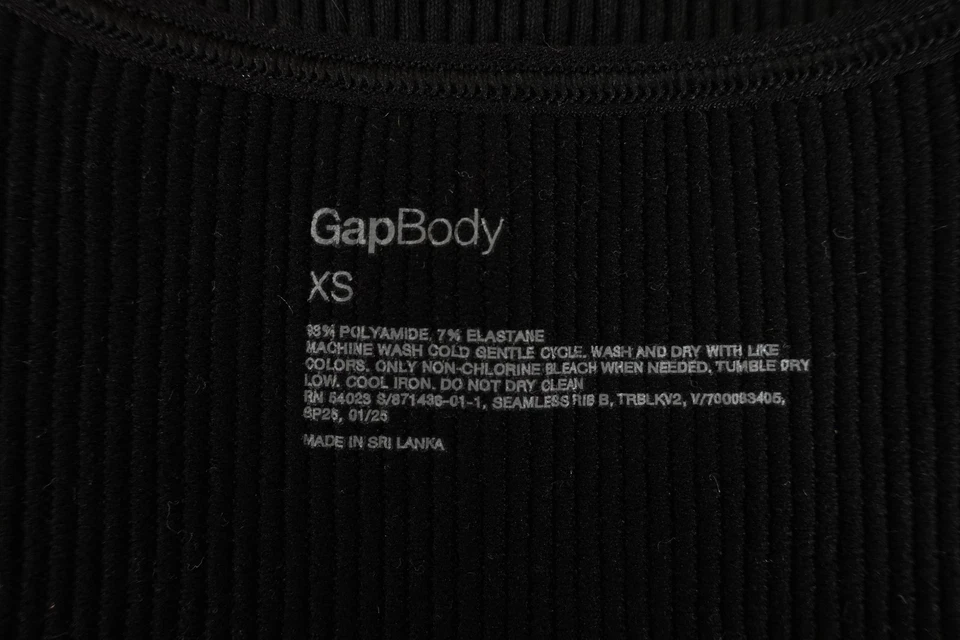 Bralette pulóver acanalado sin costuras negro talla XS Gap Body para mujer nuevo con etiquetas Foto 2 de 4