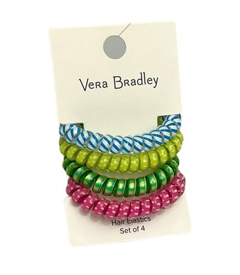 Vera Bradley Far Out Floral Spiral Hair Elastics Set