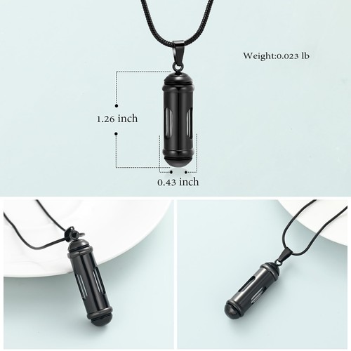 Cremation Jewelry Glass Hourglass Necklace Urn Vial | Memorial Ashes Pendant - Bild 2 von 7