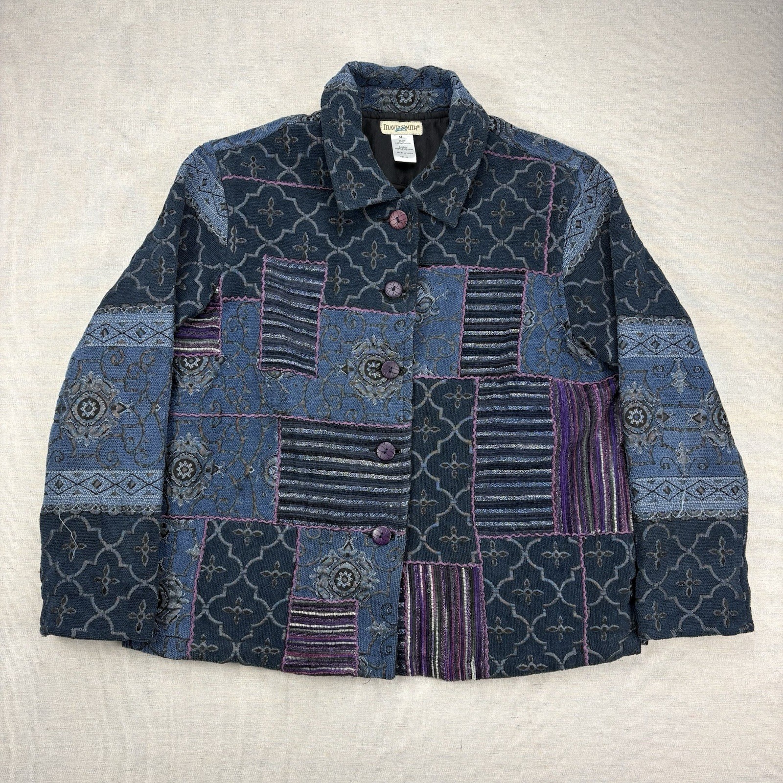 Travelsmith Patchwork Tapestry Jacket Womens Medi… - image 1