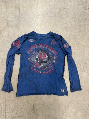 Affliction Y2K Long Sleeve Shirt Mens XL  Distressed