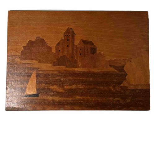 Hand Made Intarsia Wood Wall Plaque Mansion On The Island View From My Sailboat - Picture 6 of 8