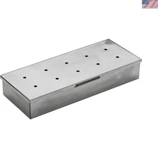Vented Stainless Steel Smoker Box, 3.75 x 1.6 x 9.25 In - Perfect for BBQ Lovers