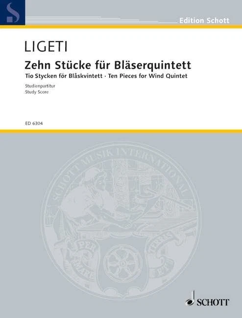 Stucke(10) Blaasquintet Studien György Ligeti Book [Softcover] Wind Quintet Scho - Image 2 of 3