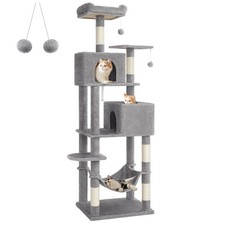 Feandrea 75.2" Multi-Level Cat Tree Tower Condo w/Scratching Posts, Gray