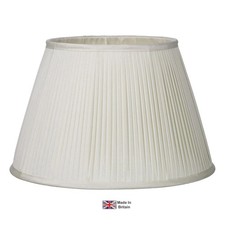 Image of 14-Inch Handmade Pure Silk Pleated Lamp Shade in Ivory – Made in Britain