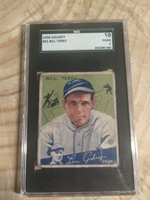 1934 Goudey Big League Chewing Gum - R320 Bill Terry #21 Sgc 1 Poor