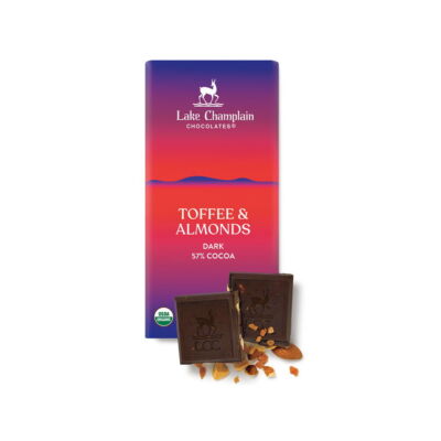 Lake Champlain Chocolates  57% Dark Chocolate Bar with Toffee & Almonds