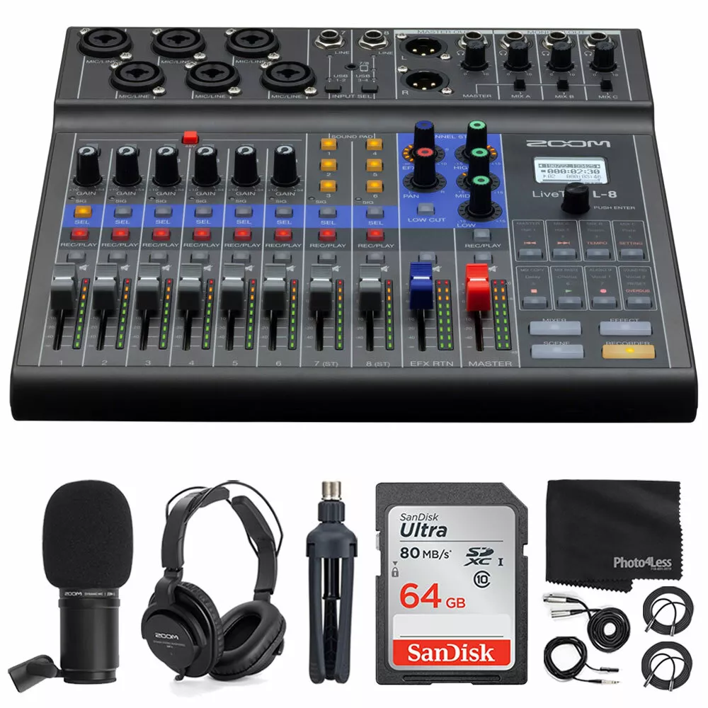 Zoom LiveTrak L-8 Portable 8-Channel Digital Mixer and Multitrack