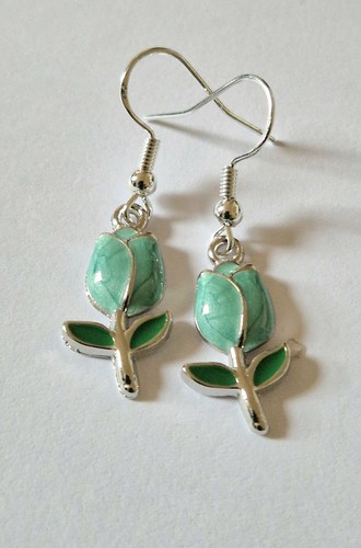 Tulip oil drop earrings in a choice of colours, spring summer, mothers day gift - Picture 6 of 17
