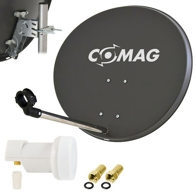 FULL HDTV HD Digitale SAT Anlage 60cm Satelliten Spiegel + SINGLE LNB 0,1 dunkel