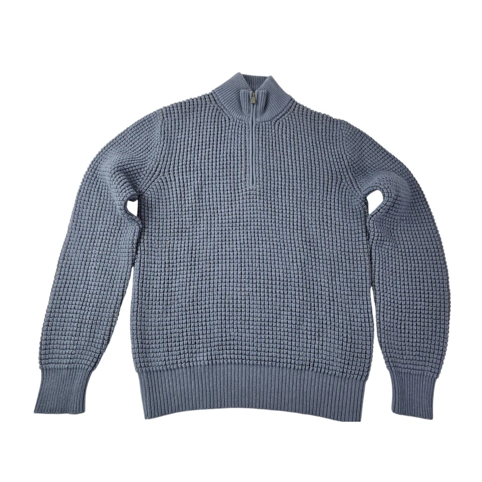 Corneliani ID Wool Cashmere Waffle Knit Half 1/2 Zip Sweater 48 S Italy $850 - Image 3 of 4