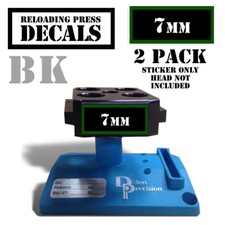 7mm Reloading Press Decals Ammo Labels Sticker 2 Pack BLK/GRN 1.95" x .87"