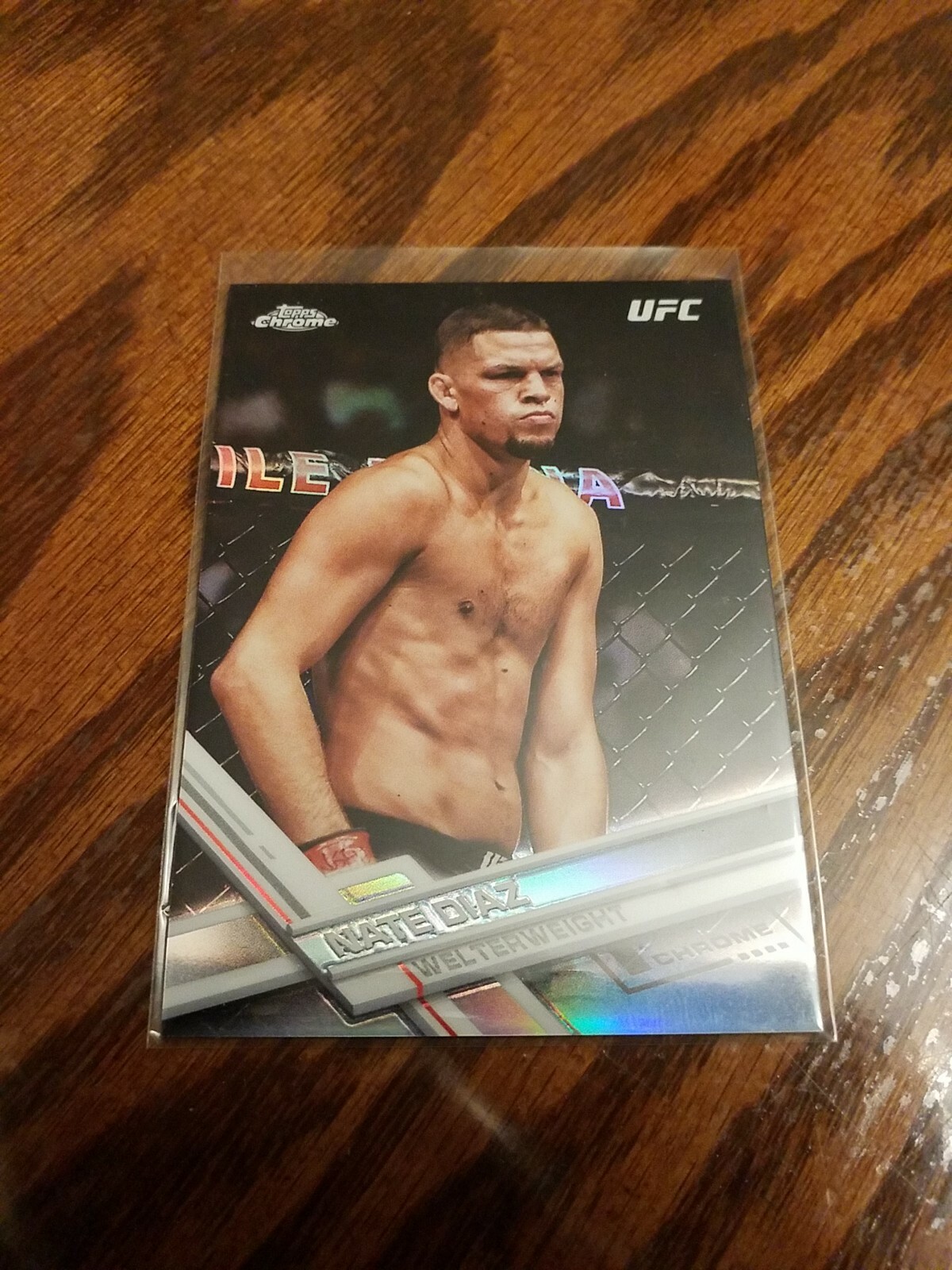 2017 Topps Chrome UFC Silver Refractor Card Nate Diaz #55 1st First Chrome