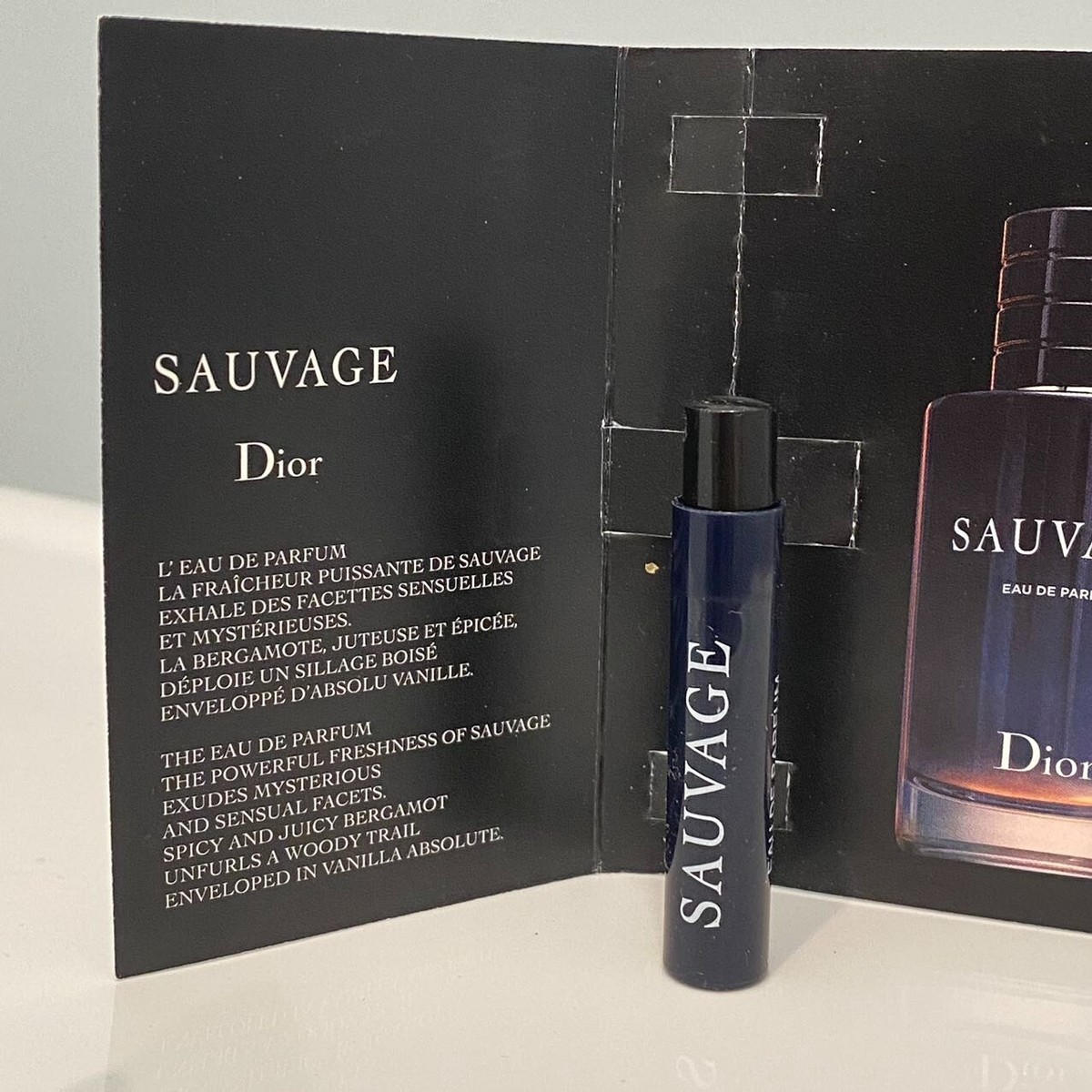 New in Card Dior Sauvage Eau de Parfum EDP Sample Spray 0.03oz/1ml