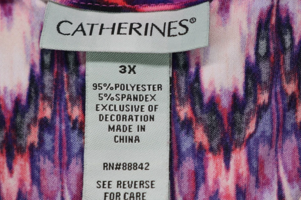 Maxi Vestido Catherine's Rosa y Púrpura Sin Mangas Medallón Torcido-Talla 3X (26-28W) Foto 4 de 4