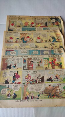 Barney Google Comic Strips 1938 four 1/2 page 12x15 original Sunday paper strips