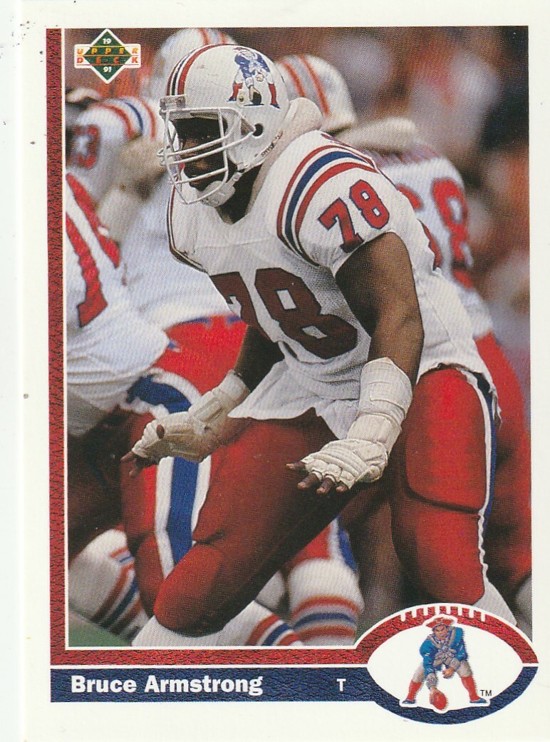 FREE SHIPPING-MINT-1991 Upper Deck Bruce Armstrong #371 PATRIOTS +BONUS CARDS