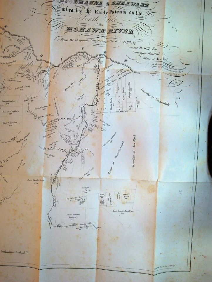 Ríos Susquehanna y Delaware 1849 Mapa Mohawk River Propiedades Nueva York Foto 2 de 4