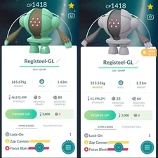 Pokemon Registeel Under 1500CP - 3moves Zap Cannon PVP - TRA'DE GO - Description