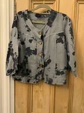 New Without Tags,  Luca Vanucci  Blue Mix   [ Italian Made]linen Jacket  Size 16