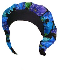 Surgical Chemo Scrub Cap Midnight Metallic Flowers 214
