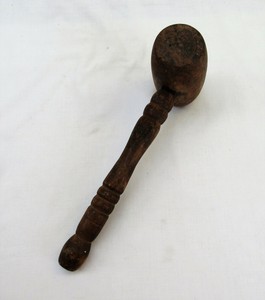 Primitive wood Mallet with turned handle hammer vintage Primitive wood Mallet with turned handle hammer vintage