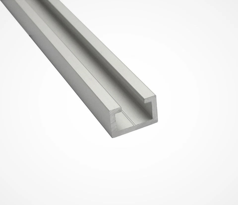 ALUTEC METALLBAU Aluminium C Profil, eloxiert, Alu C Profil, Frästisch selber bauen, 1m 17x11mm