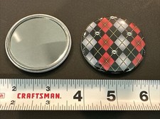 Portable Makeup Mini Pocket Round Purse Mirror Argyle Rockabilly