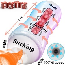 Male Masturbaters Automatic HandsFree Telescopic Cup Heating Stroker Lubricants