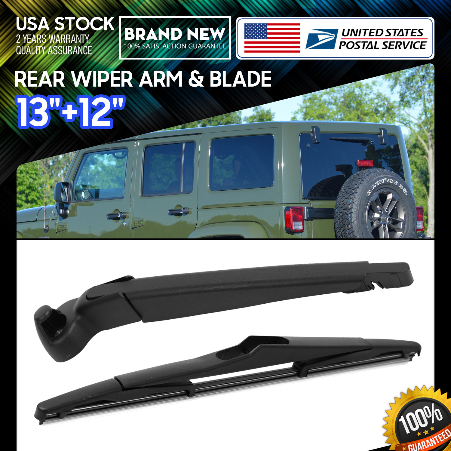 One Set 13''+12'' Premium Soft rubber Windshield Rear Wiper Blade All Season