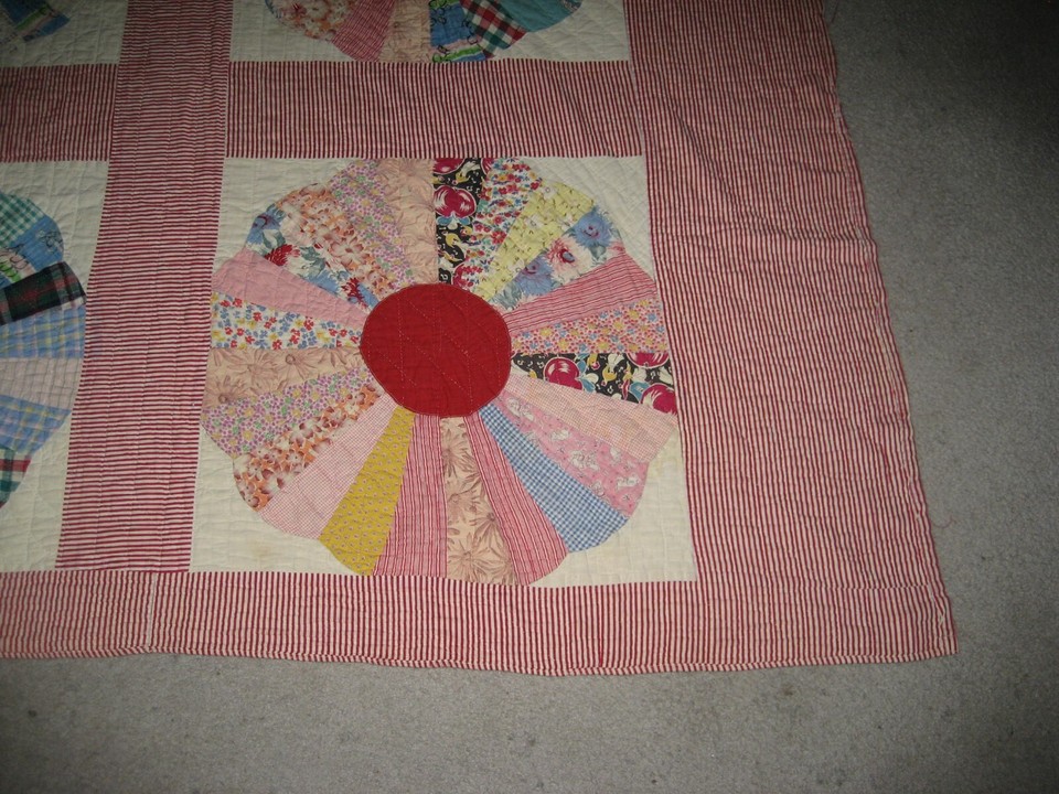 Antique Large Pinwheels QuiltNebraska Farm House Handmade eBay